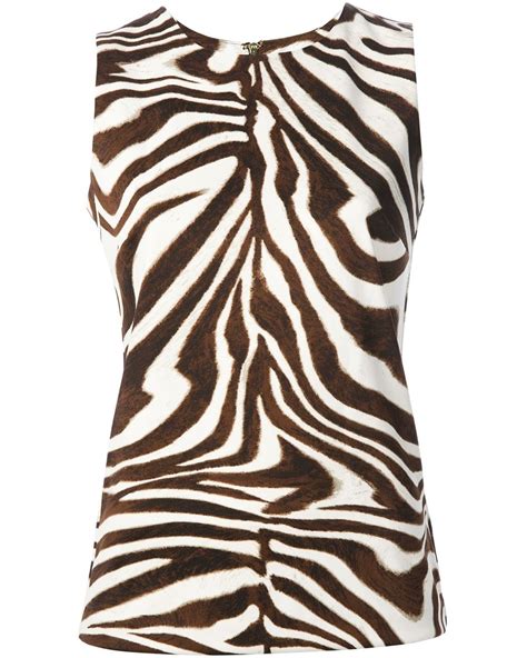 michael kors pink and brown zebra striped top|Michael Kors Zebra Tops for Women for sale .